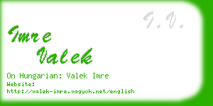 imre valek business card